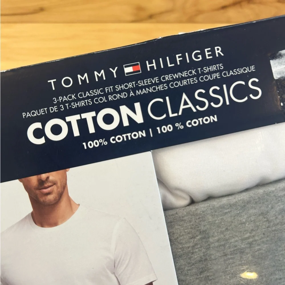 NWT Tommy Hilfiger Men's Cotton Classics 3-Pack Crewneck T-Shirts Medium Colors